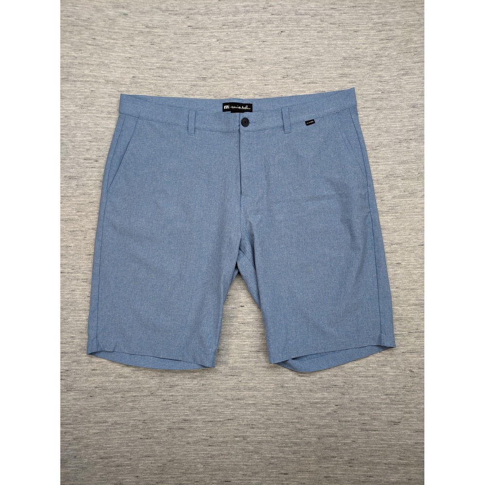 Travis Mathew Golf‎ Shorts Heather Blue Casual Athletic Size 40 Comfort Stretch